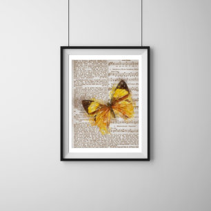 Póster Collage de la mariposa amarilla