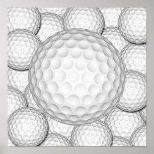 Póster Collage de las pelotas de golf