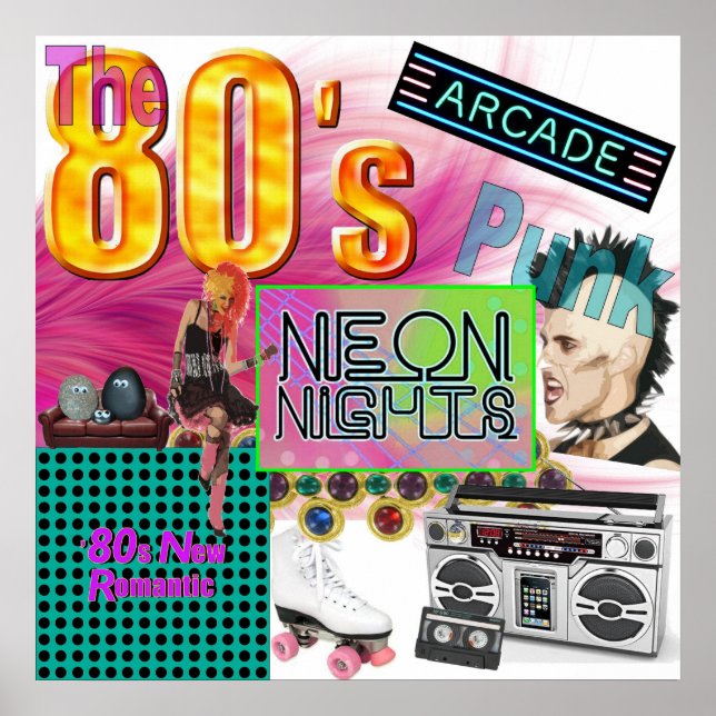 Póster Collage de los años 80 (Frente)