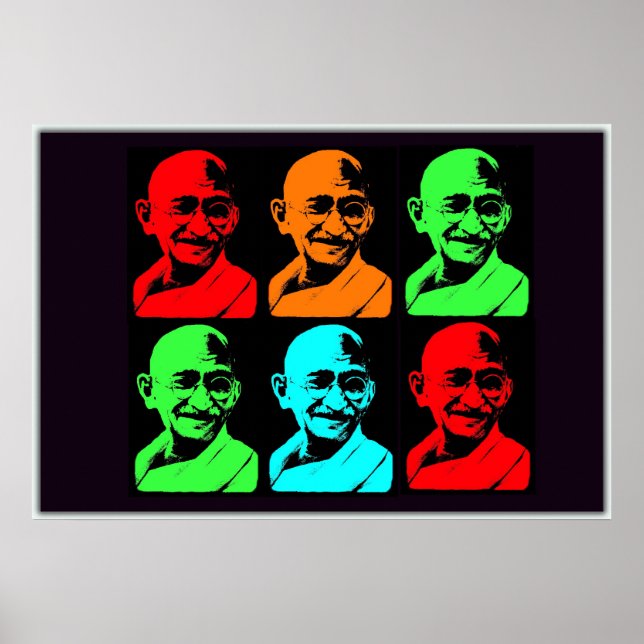 Póster Collage de Mahatma Gandhi (Frente)