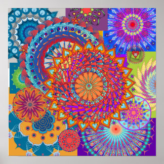 Póster Collage de Mandala