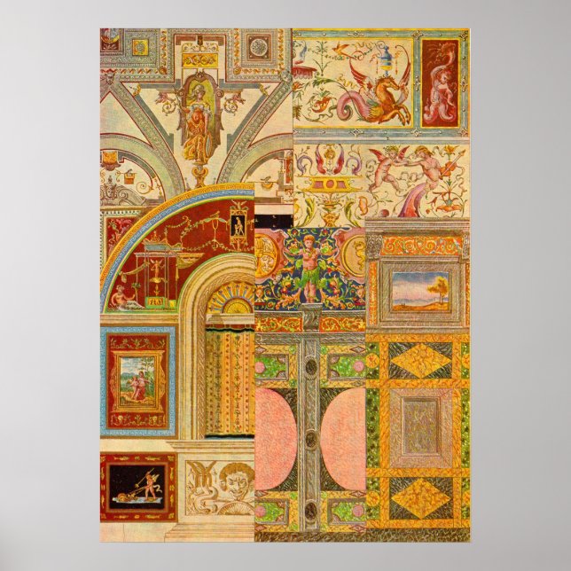 Póster collage de motivos barrocos italianos (Frente)