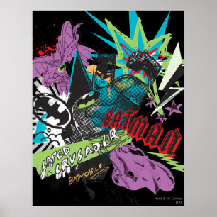 Póster Collage de Neon Crusader de Batman Caped