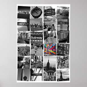 Póster Collage de New York City de photograps, blanco