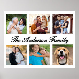 Póster Collage de nombres de familia de Personalizado de