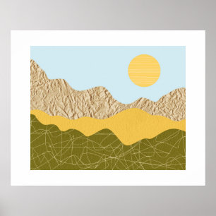 Póster Collage de paisaje abstracto