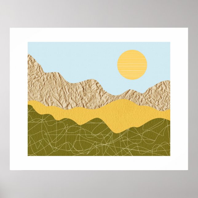 Póster Collage de paisaje abstracto (Frente)