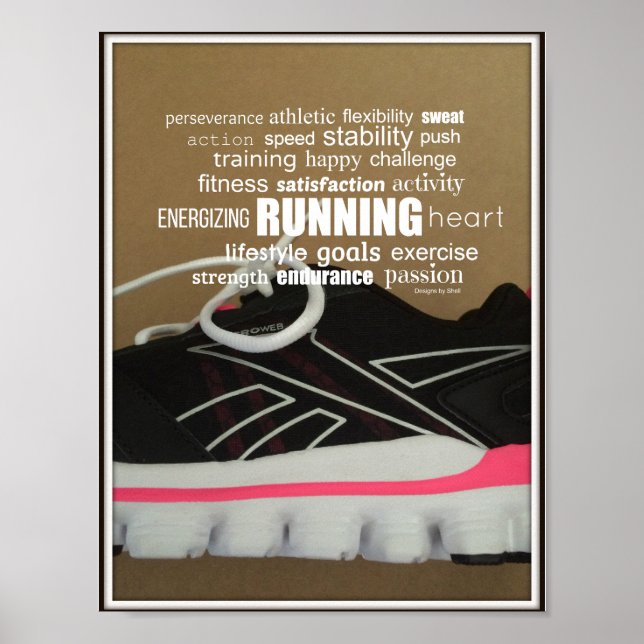Póster Collage de palabras Born to Run (Frente)