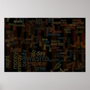 Póster Collage de palabras desperdiciadas