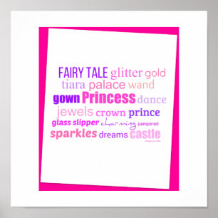 Póster Collage de Palabras para una Princesa