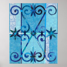 Póster Collage de papel de Blue City CHEFCHAOUEN