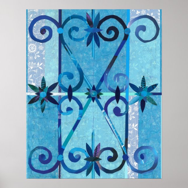 Póster Collage de papel de Blue City CHEFCHAOUEN (Frente)