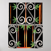 Collage de papel de GUANTANAMO verde de oro negro