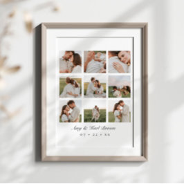 Póster Collage de parejas con 9 fotos personalizadas