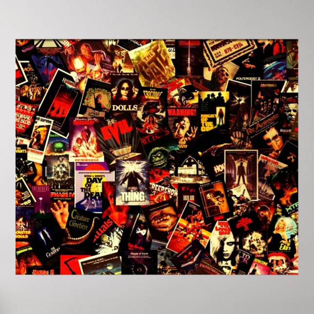 Póster Collage de películas de terror (Frente)