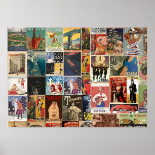 Póster Collage de películas ruso retro vintage soviético