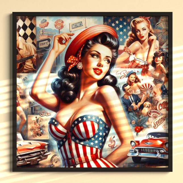 Póster Collage de Pin-Up Chica estadounidense (Subido por el creador)