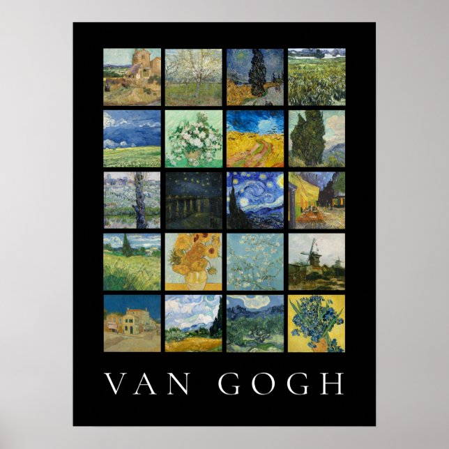 Póster Collage de pintura Bella Artes Vincent Van Gogh (Frente)