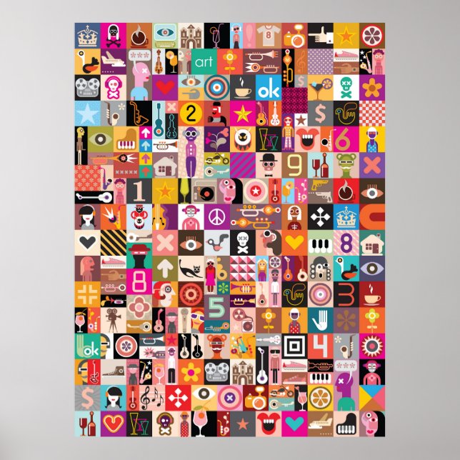 Póster Collage de Pop Art (Frente)