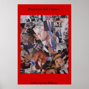 Póster Collage de presidente Bill Clinton