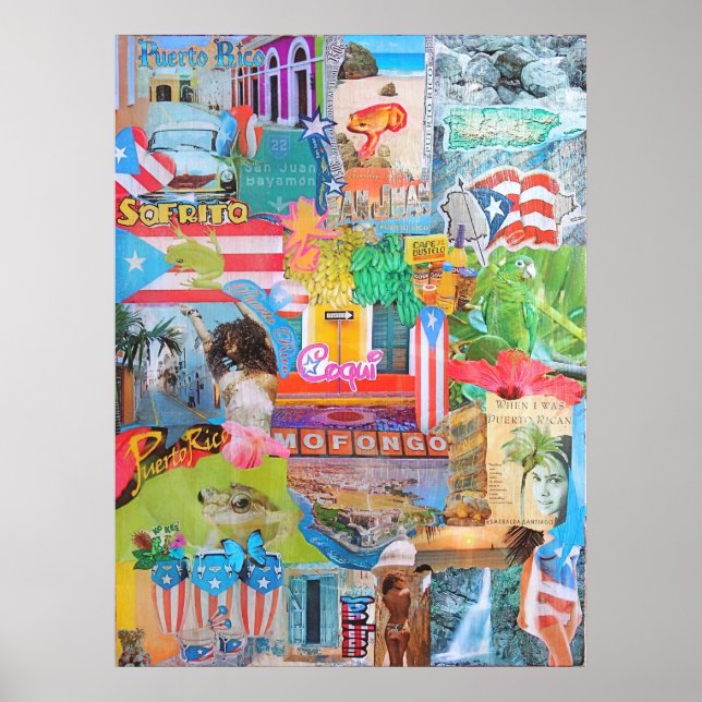 Póster Collage de Puerto Rico (Frente)