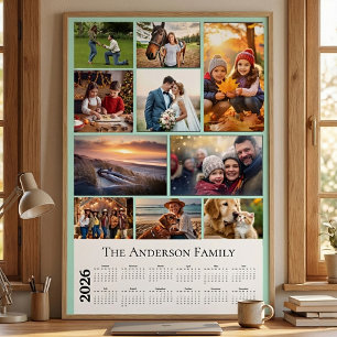 Póster Collage de recuerdos de fotos personalizadas calen