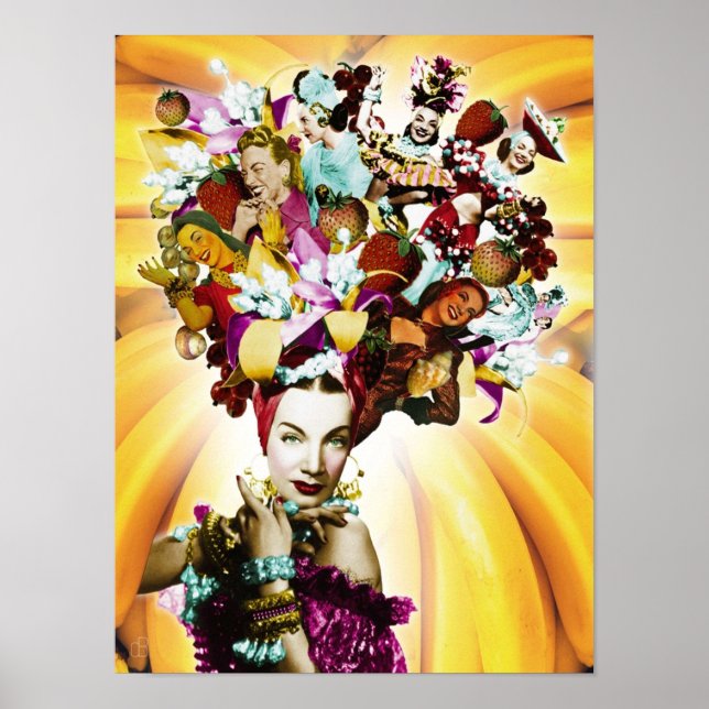 Póster Collage de retratos de Carmen Miranda (Frente)