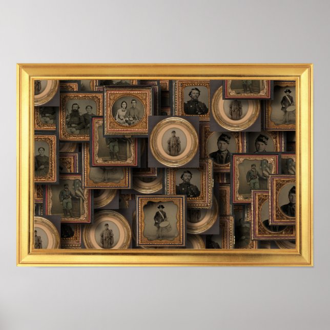 Póster Collage de retratos de la guerra civil (Frente)