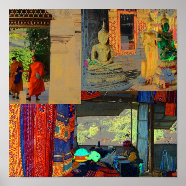 Póster Collage de Tailandia (Frente)