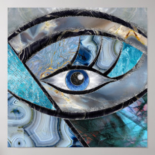 Póster Collage de texturas minerales de mal ojo de alumin