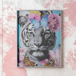 Póster Collage de tigres y mariposas pop retro<br><div class="desc">Tigre de arte pop retro y Poster del Collage de mariposas - Infunda tu espacio con elegancia audaz a través de este diseño estético de coqueta. Con un tigre llamativo adornado con flores y mariposas suaves, este collage de inspiración retro mezcla elementos feroces y delicados. La mezcla de acentos de...</div>