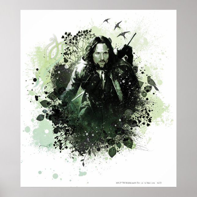 Póster Collage de vectores de Greenish Aragorn (Frente)