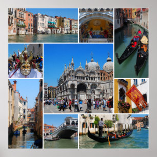 Póster Collage de Venecia