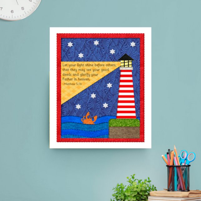 Póster Collage del faro con cangrejo Inspirador (Subido por el creador)