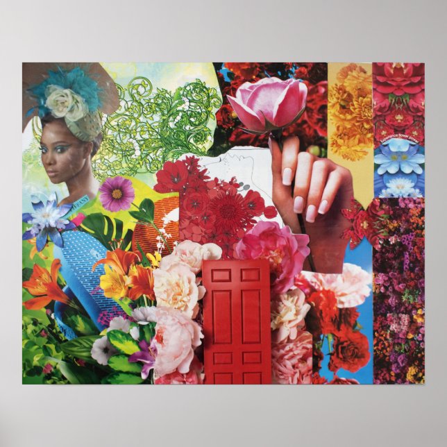Póster Collage del flower power (Frente)