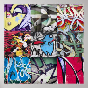 Póster Collage del Graffiti (Arte callejero)