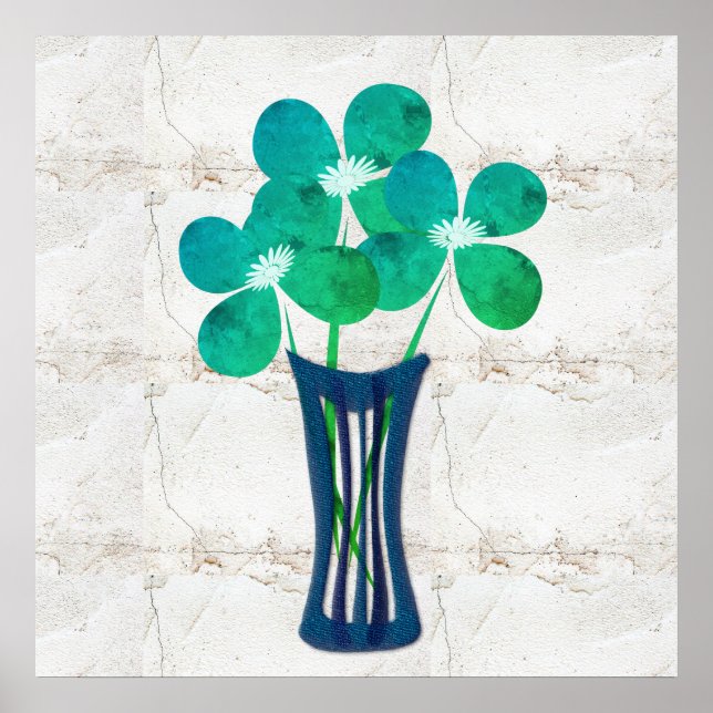 Póster Collage floral rústico (Frente)