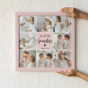 Póster Collage Foto Rosa Te Amamos Abuela Mejor Regalo