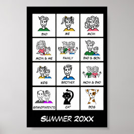 Póster Collage moderno de la familia fotográfica instantá