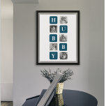 Póster Collage moderno foto del mejor regalo de la histor<br><div class="desc">El "Modern Collage Photo Blue Best Hubby Ever Gift" es un regalo fotográfico personalizado que muestra una colección de imágenes que muestran los mejores momentos compartidos entre usted y su amado marido. Esta versión en particular presenta un tema azul, lo que lo convierte en un elegante y contemporáneo añadido a...</div>