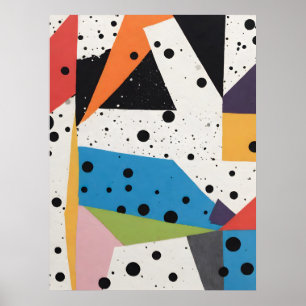 Póster Collage Paper Black Dots