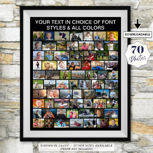 Póster Collage Personalizado de 70 Fotos Simple