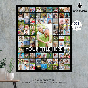 Póster Collage Personalizado de 81 Fotos con Color Person