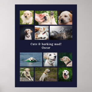 Póster Collage personalizado moderno de fotos de perros d