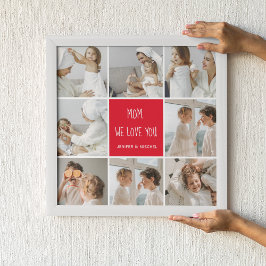 Póster Collage Photo Mom Red Te Ama Mejor Regalo De Madre
