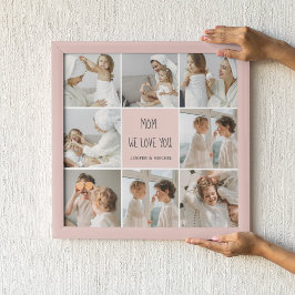 Póster Collage Photo Mom Te Ama Mejor Regalo De Madre