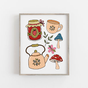 Póster Collage rústico y acogedor del Cottagecore