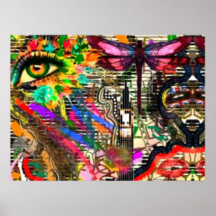 Póster Collage subconsciente de Digitaces de los sueños