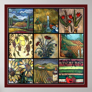 Póster Collage toscano rico