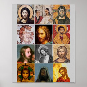 Póster Collage vintage del Santo Jesús cristiano nuestro 